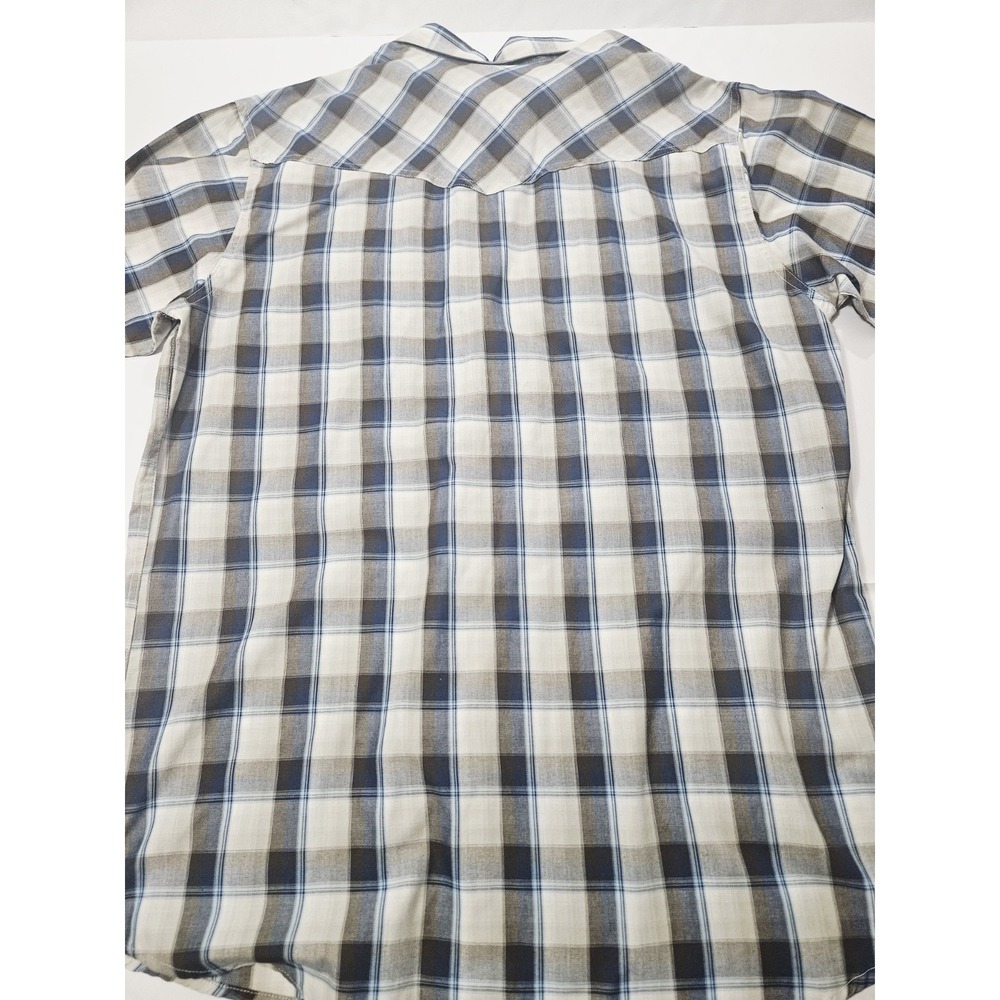 High Noon Men's VTG Pearl Snap Western Shirt Blue Plaid Size Large - Picture 6 of 7
